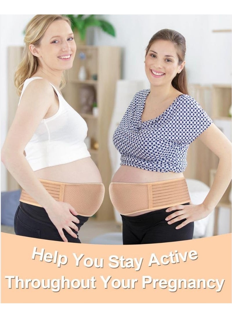 Zimtal Pregnancy Belly Band Maternity Belly Band for Women Pregnancy Belt - Relieve Back, Pelvic, Hip Pain - Adjustable Belly Support Bands for Pregnant Women - Maternity Belt Fits Up to 46" - Beige  - Image 5