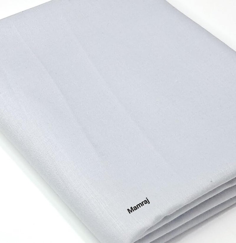 MAMRAJ Men's Premium Unstitched Cotton Blend || 2.5m || Fabric for Shirt ( Formal, Casual Wear.) (Light Grey) - Image 2