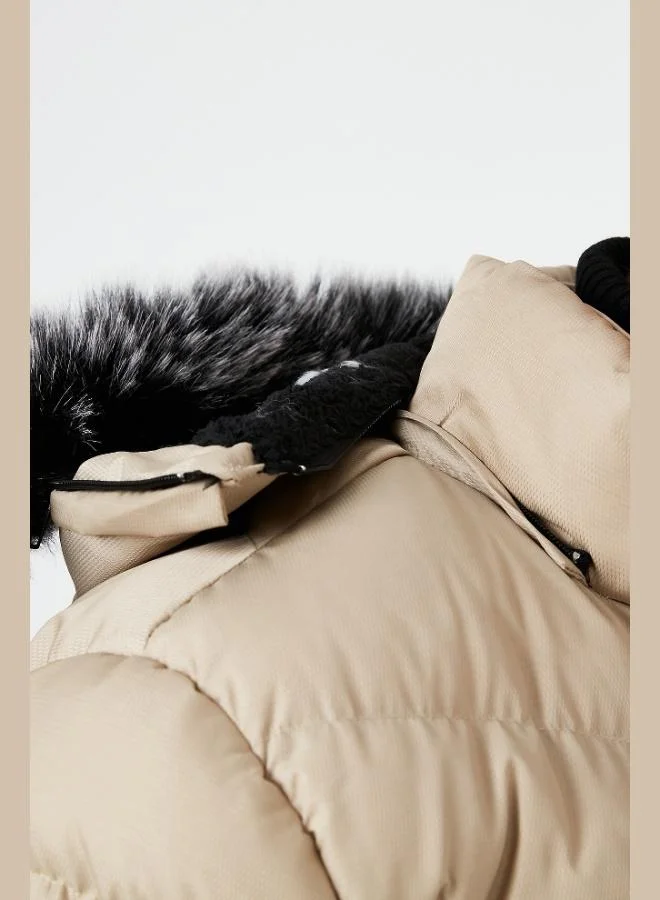 Buratti  Buratti Slim Fit Faux Fur Plush Lined Detachable Hooded Puffer Coat Men's COAT 5761080 B for Men | Best Price UAE