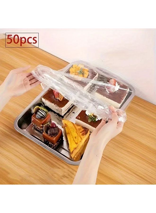 Reusable Plastic Food Covers 100pcs Large Elastic Seal Bread Fruit Snack Kitchen - Image 2