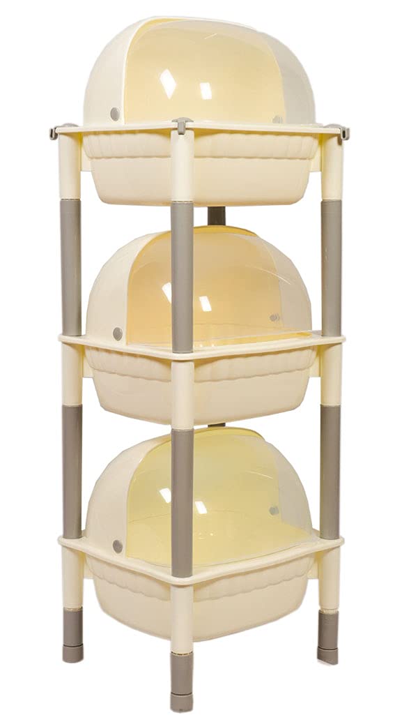 Krevia PVC 3 Layer Polished Plastic Storage Organizer Rack Shelf Color May Vary - Image 1