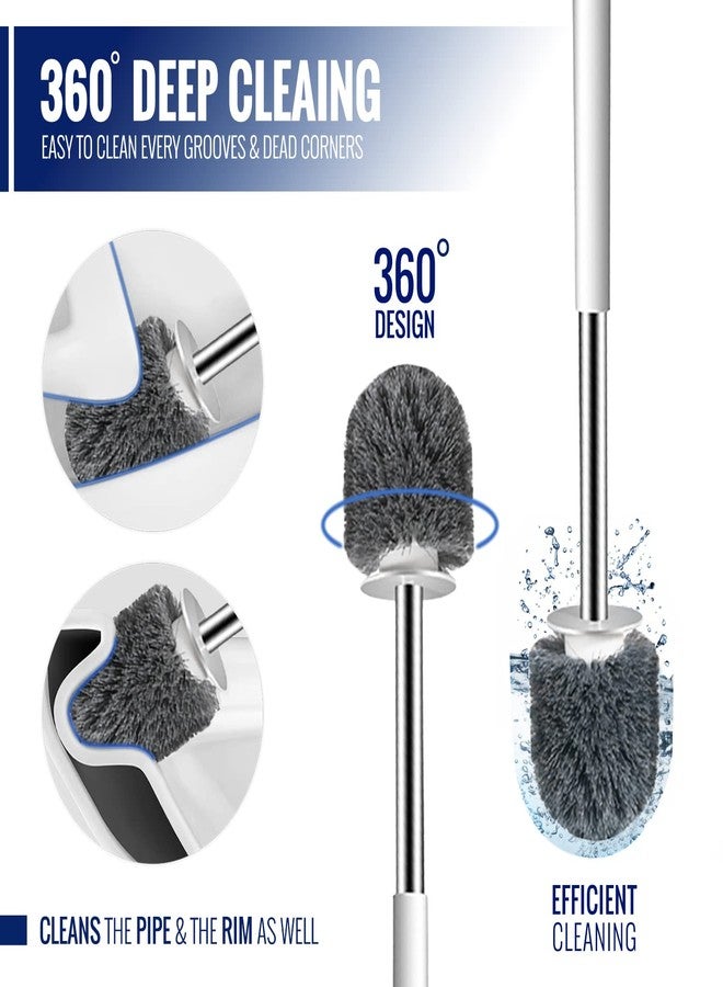 True Fresh Toilet Brush and Plunger Set with Holder Caddy -Stainless Steel Brush and Toilet Plunger for Heavy Duty -2-in-1 Scrubber Combo with Hidden Tweezer & Extendable Plastic Handle - Image 3
