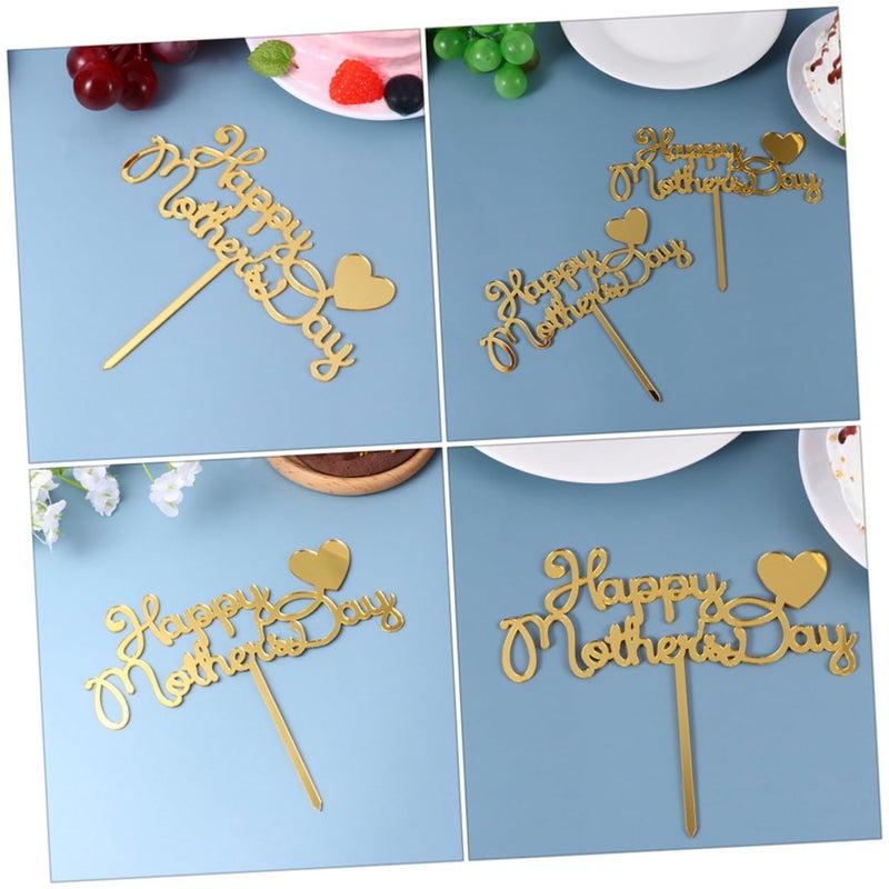 10Pcs Gold And Rose Gold Heart Cake Picks Mothers Day Party Decorations - Image 4