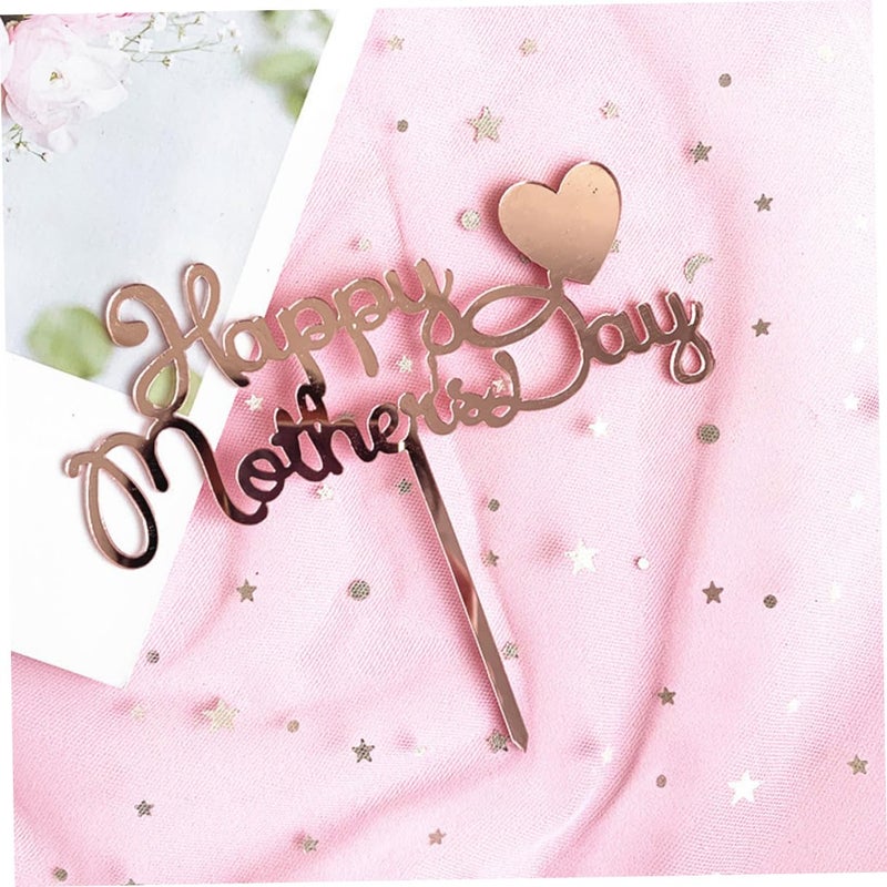 10Pcs Gold And Rose Gold Heart Cake Picks Mothers Day Party Decorations - Image 5
