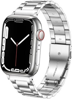DEALELE Bands Compatible with iWatch 38mm 42mm 40mm 44mm 41mm 45mm 49mm, Solid Stainless Steel Metal Strap Replacement for Apple Watch Series 8 / Ultra / 7 / SE / 6/5 / 4/3 Women Men
