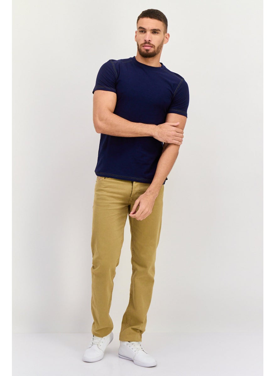 Modern Culture Men Crew Neck Short Sleeves Plain T-Shirt, Navy  - Image 4