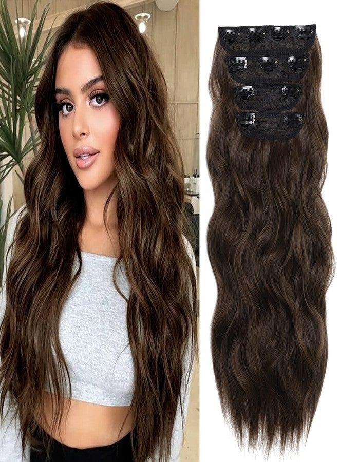 برافراجيا وصلات شعر برافراجيا بطول 24 بوصة، شعر بني مجعد كثيف، 5 مشابك BB مع وصلات شعر مزدوجة الخصل للنساء (4t33) - Image 2