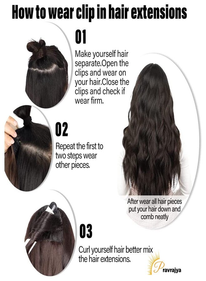 برافراجيا وصلات شعر برافراجيا بطول 24 بوصة، شعر بني مجعد كثيف، 5 مشابك BB مع وصلات شعر مزدوجة الخصل للنساء (4t33) - Image 5