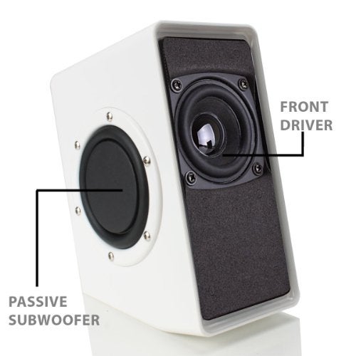 GOgroove Gaming Computer Speakers with Blue LED Light - SonaVERSE O2i Speakers for Desktop, Laptop, PC - USB Speaker 2.0 with AUX Input, in-Line Volume Control, Bass Stereo Sound, 14W (White) - Image 3