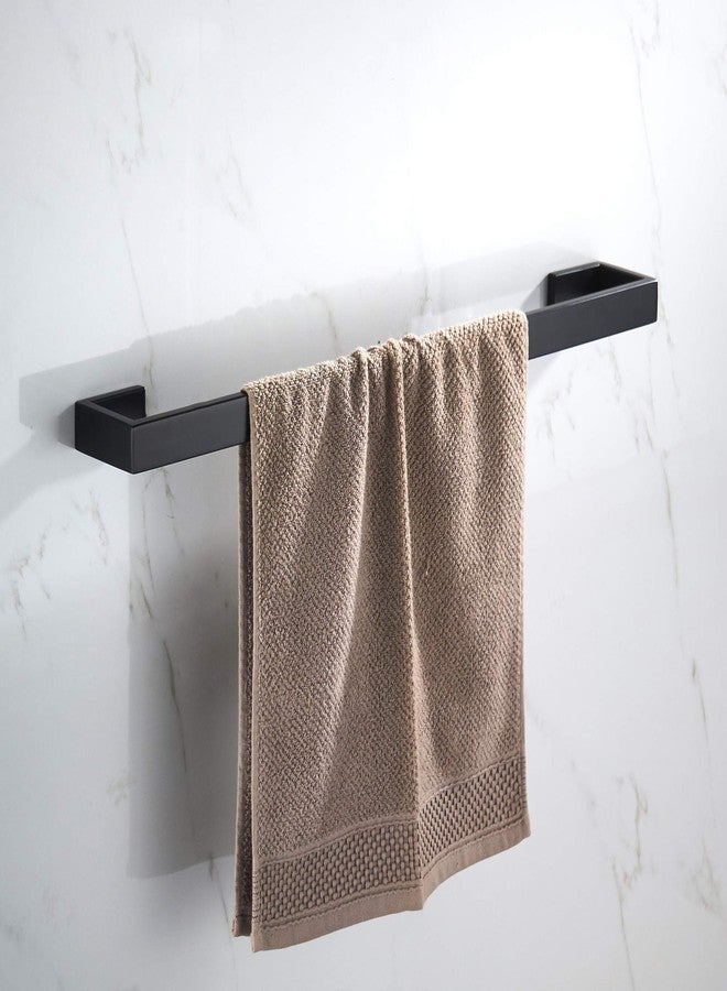 JunSun Matte Black Bath Towel Bar 24 Inch Bathroom Towel Rack Hand Towel Holder Modern Home Decor Towel Rod Bathroom Accessories Black Towel Hanger Towel Rail Towel Shelf Black Towel Bars Wall Mounted - Image 4