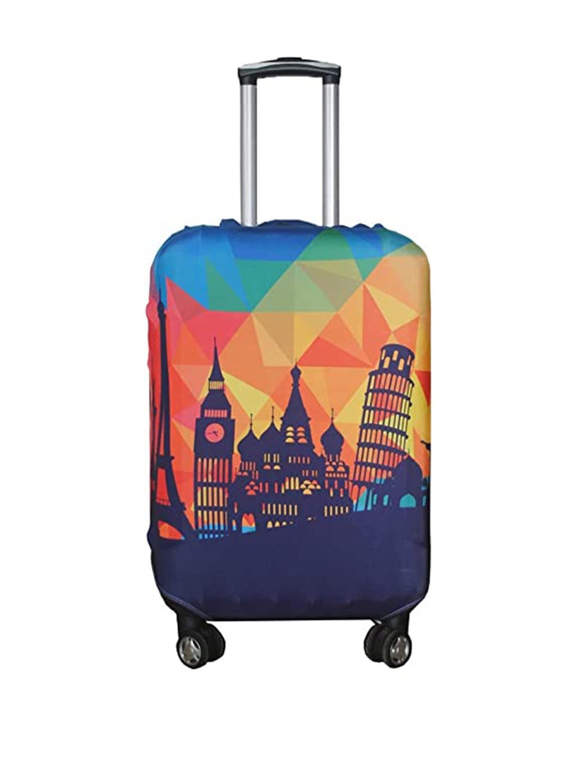 SYOSI Explore Land Travel Luggage Cover Trolley Case Protective Cover Fits 27 Inch Luggage Modern City, M 23 27 inch luggage - Image 1