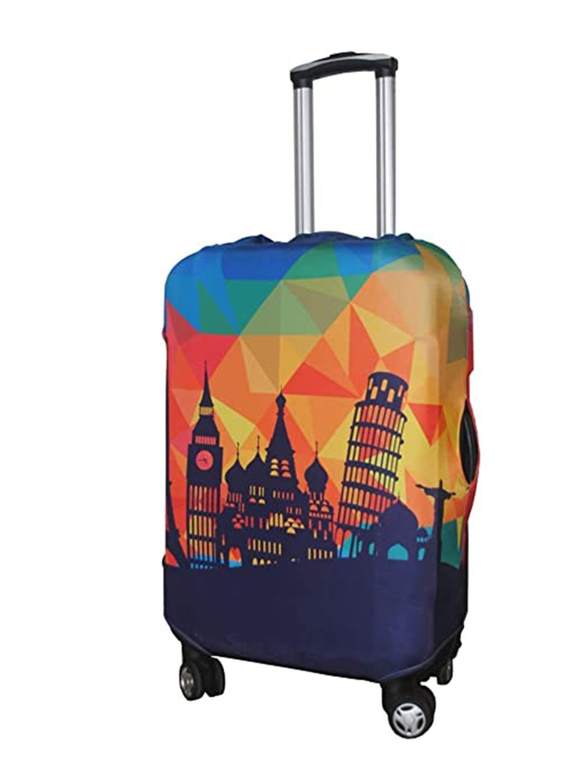 SYOSI Explore Land Travel Luggage Cover Trolley Case Protective Cover Fits 27 Inch Luggage Modern City, M 23 27 inch luggage - Image 2