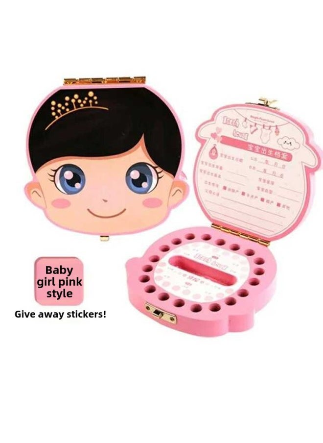 Generic Creative Colorful Baby Tooth Preservation Box Umbilical Cord Hair Collection Box Male Female Baby Milk Teeth-Color:Pink In Spanish  - Image 1