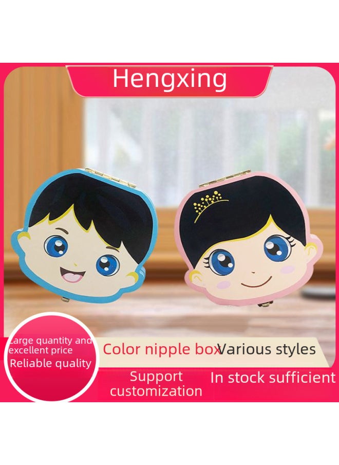 Generic Creative Colorful Baby Tooth Preservation Box Umbilical Cord Hair Collection Box Male Female Baby Milk Teeth-Color:Pink In Spanish  - Image 2