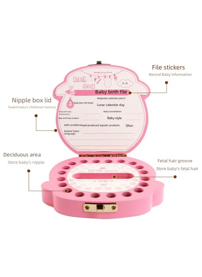Generic Creative Colorful Baby Tooth Preservation Box Umbilical Cord Hair Collection Box Male Female Baby Milk Teeth-Color:Pink In Spanish  - Image 5