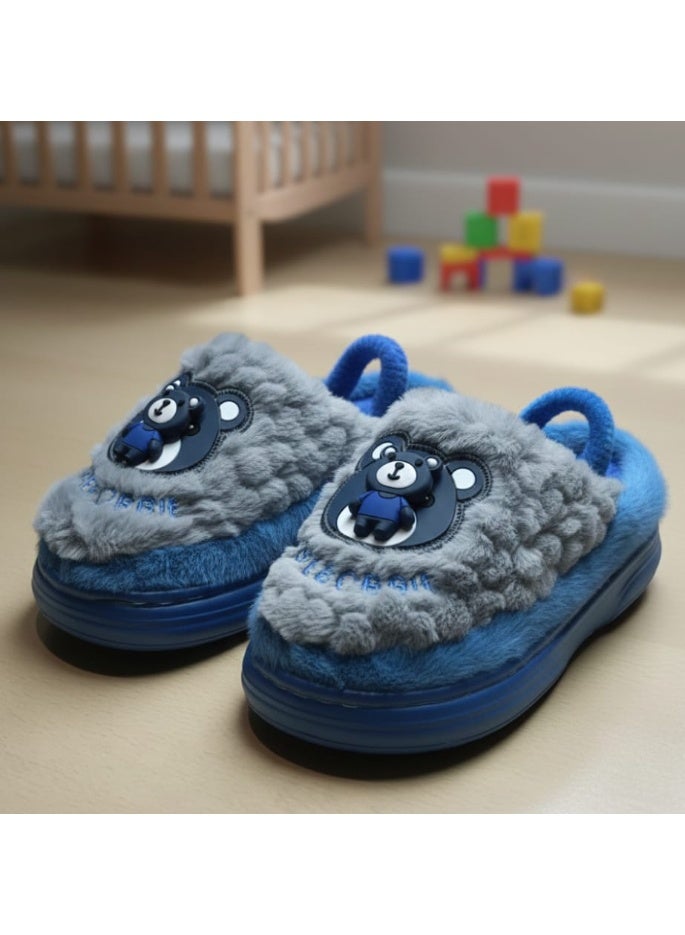 Cute Faux Fur Slippers for Kids – Comfortable, Warm, and Safe for Indoor Use - Size 28-29 - Image 1