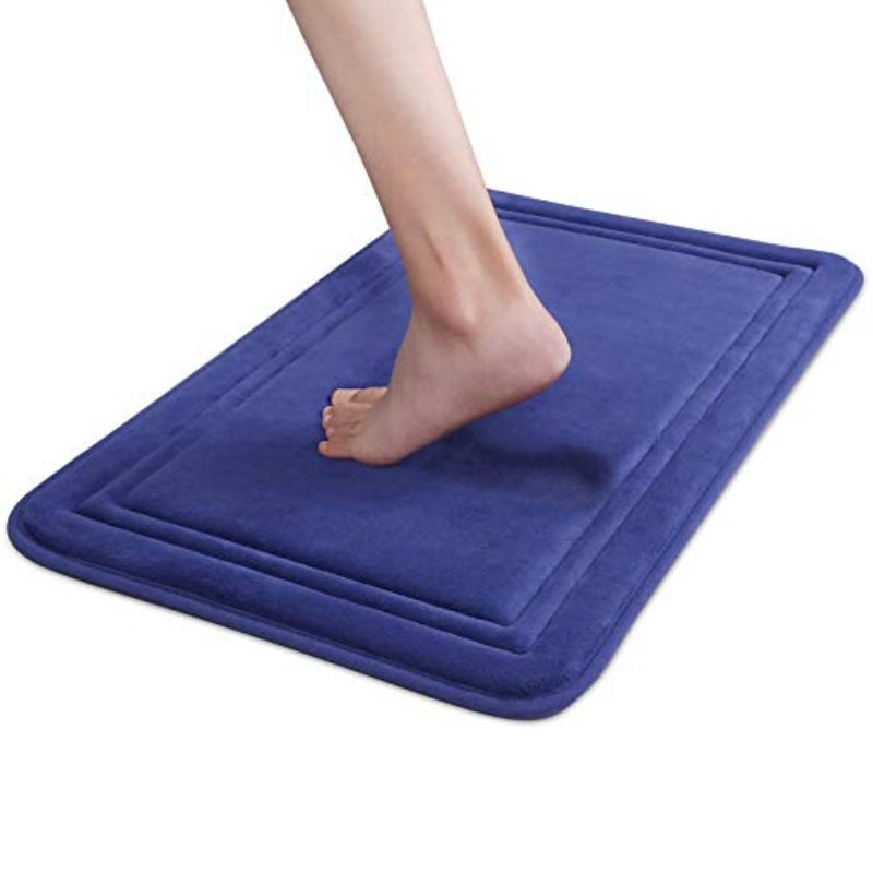 ITSOFT Memory Foam Bath Mat 59x23 Non Slip Machine Washable Quick Dry  Absorbent Rugs Bath Mats for Bathroom Floor Tub  Shower Bathroom Rug Blue
