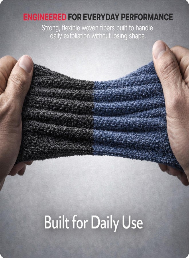 BLKSMITH 2-Pack Exfoliating Fiber Towels for Men - Perfect for Bath & Shower, Designed for Deep Clean & Skin Care - Image 5