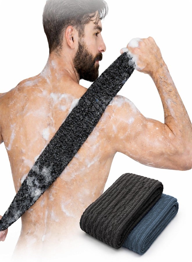 BLKSMITH 2-Pack Exfoliating Fiber Towels for Men - Perfect for Bath & Shower, Designed for Deep Clean & Skin Care - Image 1