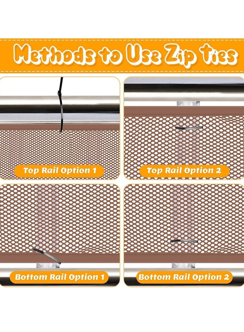 Excefore شبكة أمان للأطفال، مجموعتان، واقي درابزين متين لسلامة الأطفال، درابزين السلالم، أسرة الشرفة، درابزين شبكة السلم لحماية الأطفال، شبكة سلم سهلة التركيب للأطفال والحيوانات الأليفة والألعاب (بني، 3 × 0.79 متر) - Image 4