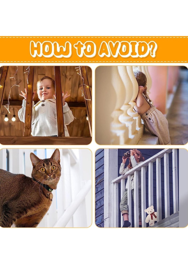 Excefore شبكة أمان للأطفال، مجموعتان، واقي درابزين متين لسلامة الأطفال، درابزين السلالم، أسرة الشرفة، درابزين شبكة السلم لحماية الأطفال، شبكة سلم سهلة التركيب للأطفال والحيوانات الأليفة والألعاب (بني، 3 × 0.79 متر) - Image 2