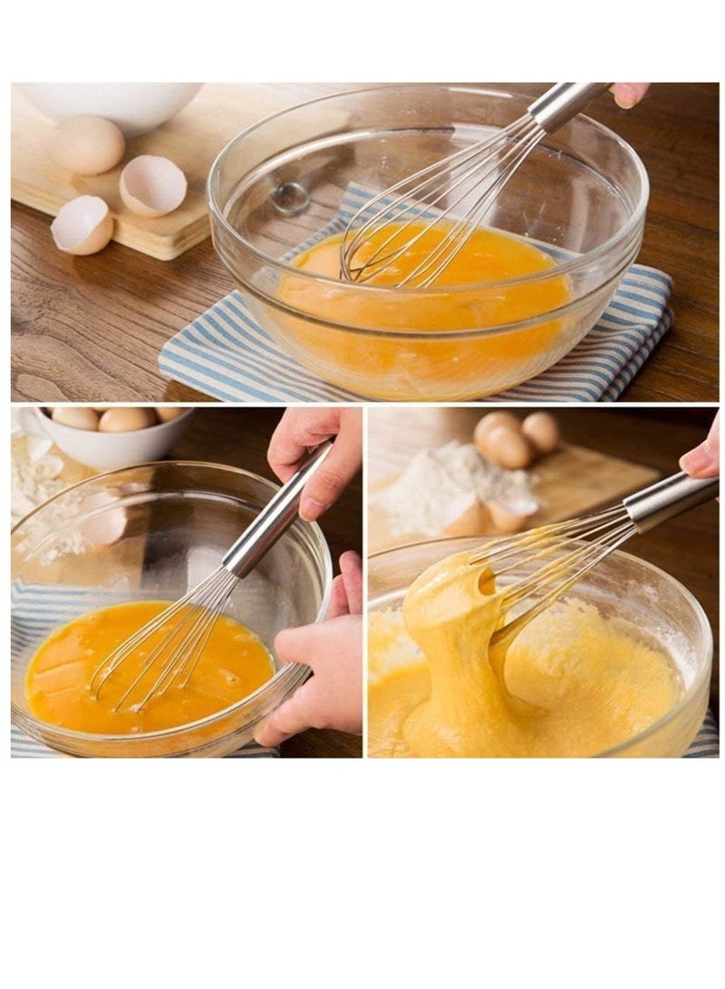 مضرب البيض اليدوي من الستانلس ستيل متين ومقاوم للصدأ – مصنوع من مواد عالية الجودة تدوم طويلًا. - Image 2