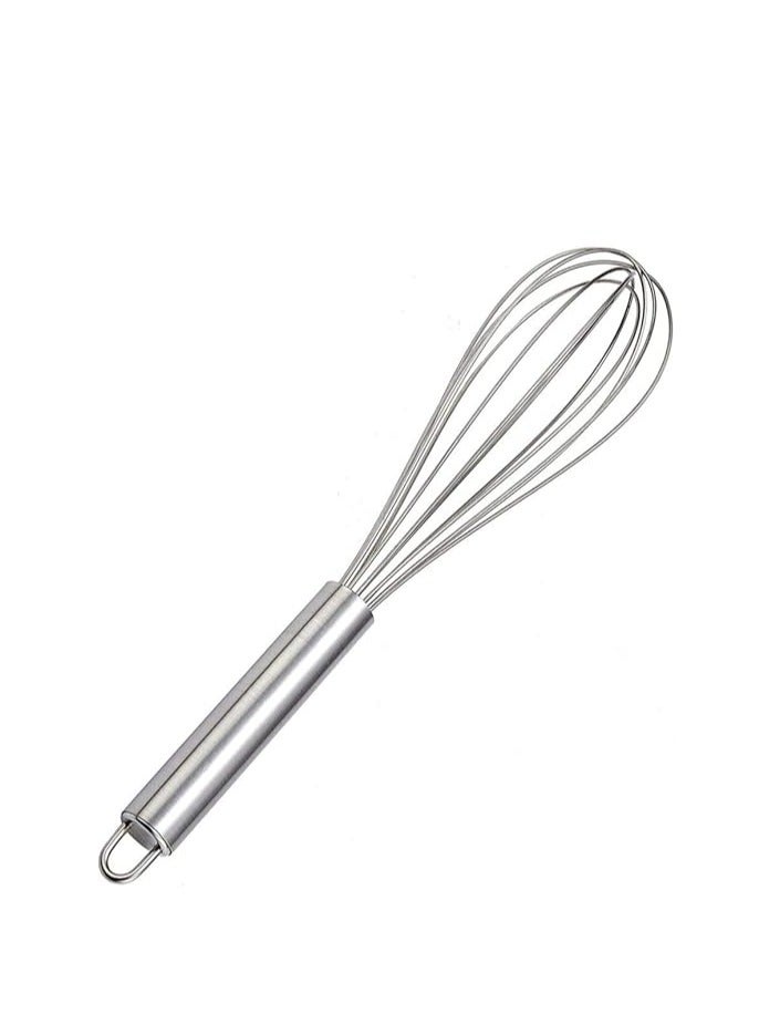 مضرب البيض اليدوي من الستانلس ستيل متين ومقاوم للصدأ – مصنوع من مواد عالية الجودة تدوم طويلًا. - Image 1