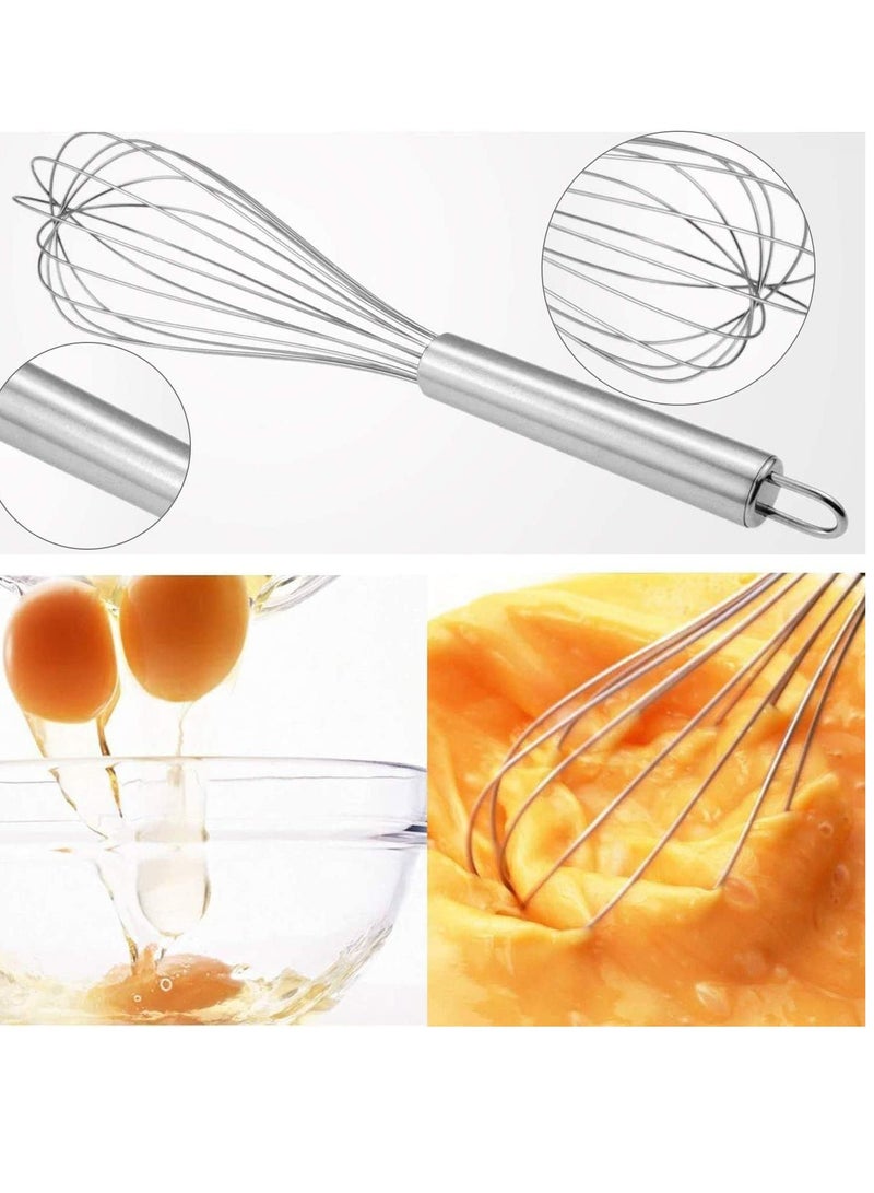 مضرب البيض اليدوي من الستانلس ستيل متين ومقاوم للصدأ – مصنوع من مواد عالية الجودة تدوم طويلًا. - Image 3