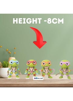 Blue Aura Blue Aura Ninja Turtle Action Figures Set of 4 Toy Figurines PVC Multicolour Height -8CM | Ninja Turtle ML  - Image 2