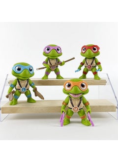 Blue Aura Blue Aura Ninja Turtle Action Figures Set of 4 Toy Figurines PVC Multicolour Height -8CM | Ninja Turtle ML  - Image 3