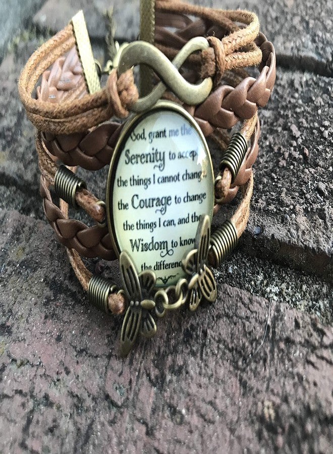 Jewelry Serenity Prayer Leather Bracelet - Sobriety Gift for Women - AA NA Motivational Inspirational Addiction Recovery Gift - Image 5