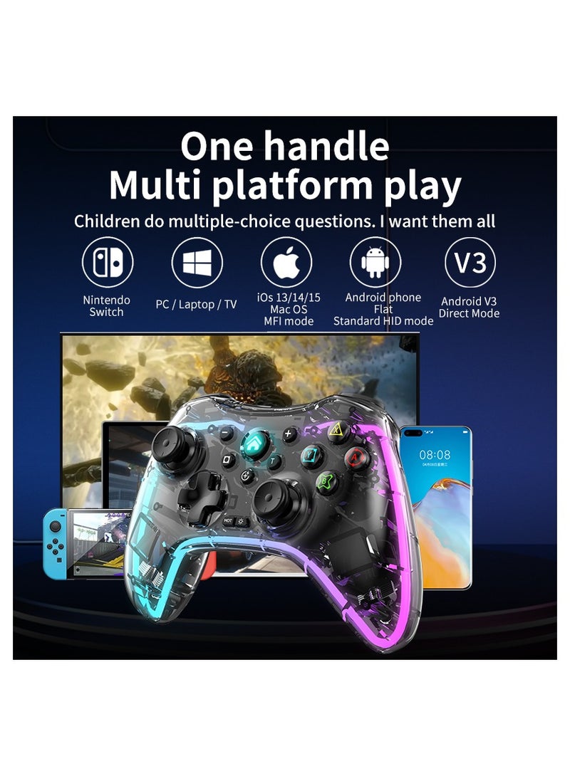 Wireless Controller Bluetooth For Sony PlayStation 4 Multiple Connections Compatible With PS3 PS4 PS5 Switch PC Android IOS And Other Platforms RGB Ambient Light Controller - Image 2