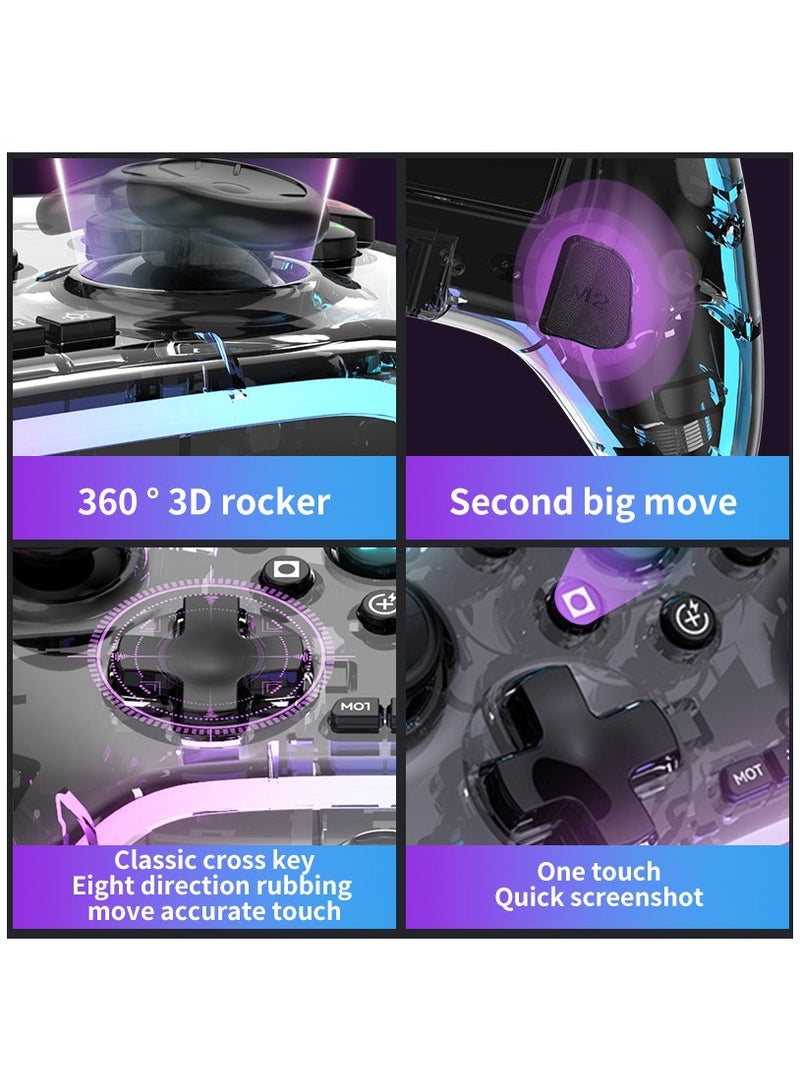 Wireless Controller Bluetooth For Sony PlayStation 4 Multiple Connections Compatible With PS3 PS4 PS5 Switch PC Android IOS And Other Platforms RGB Ambient Light Controller - Image 5