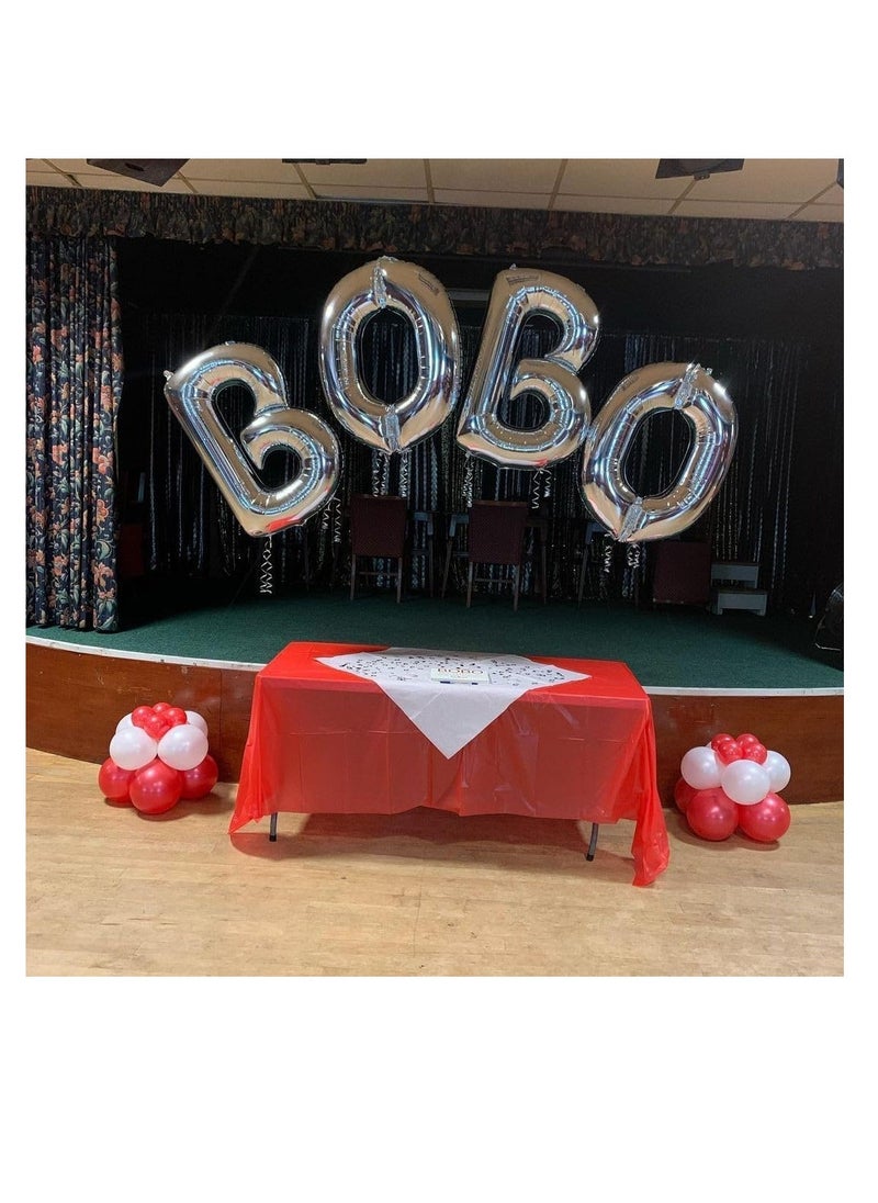 Party with Emma Silver Letter A to Z Balloons 32 inch Large Alphabet Balloons Silver Helium Foil Letter Balloon Banner for Birthday Party Anniversary Wedding Decoration (Silver-Q)  - Image 3