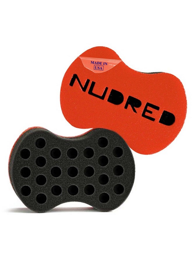 NuDred Hair Sponge For Black Men/Women Hair Twisting Sponge/Twist And Curl Sponge Brush Barber Curling Care Tool Brushes For Afro Curly Styling Dreads Curls & Coils Large Holes (Red) - Image 2