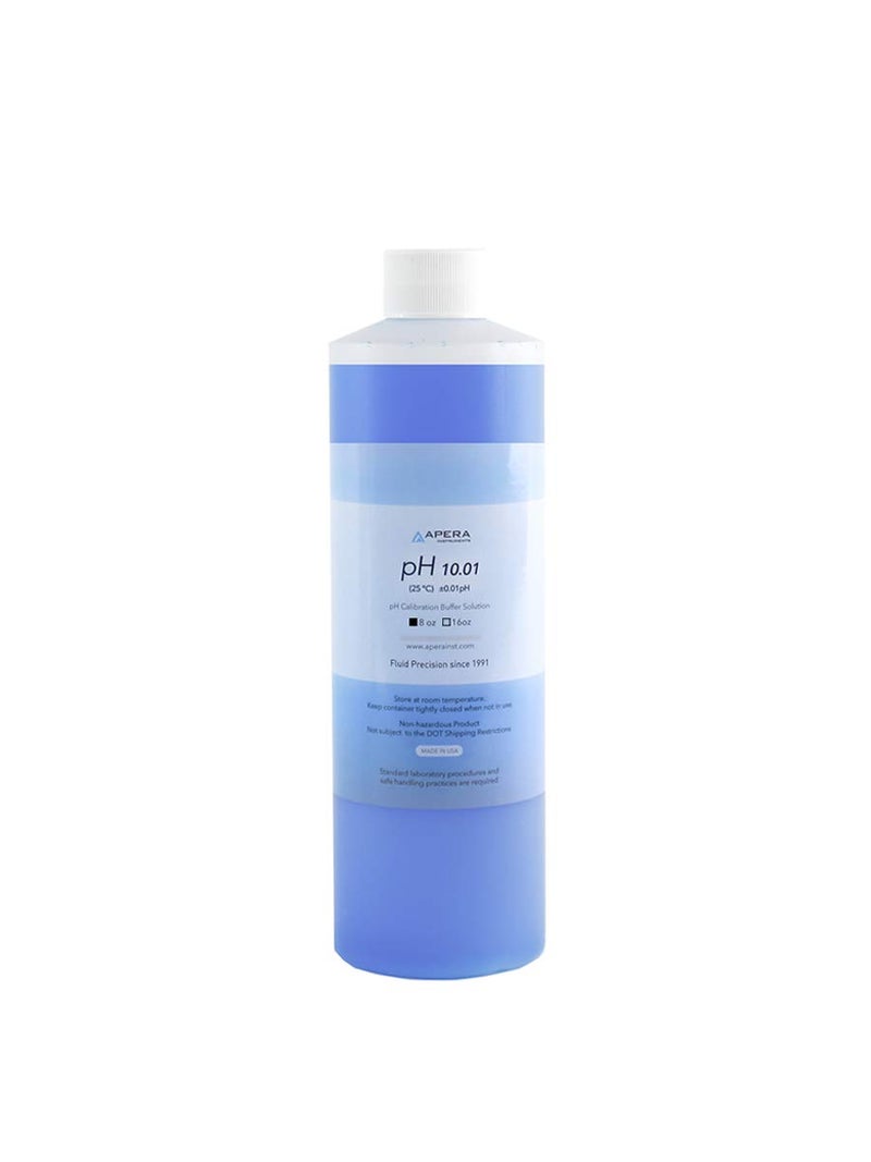 Apera Instruments pH 10.01 Calibration Buffer Solution for pH Calibration, 8 oz. Bottle, NIST Traceable, Blue (AI1103) - Image 1