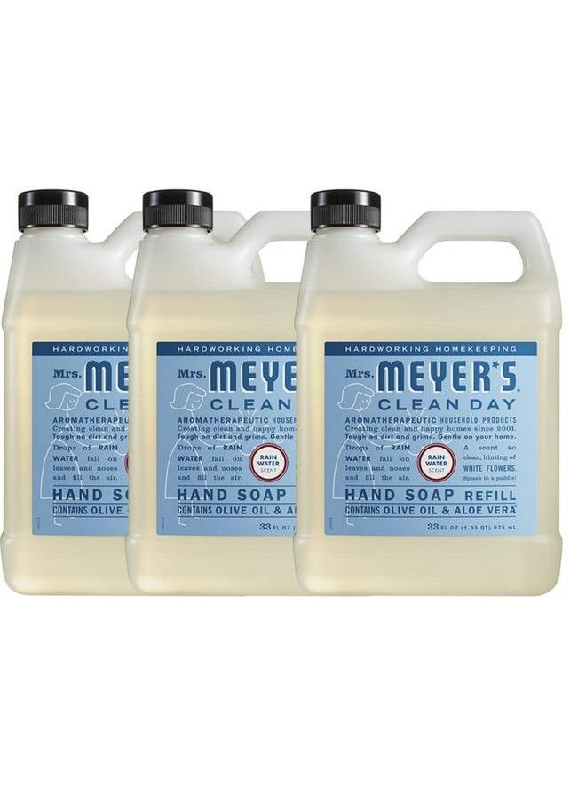 Mrs. Meyer's Clean Day Mrs Meyers Liquid Hand Soap Refill Rainwater 33 Fl Oz. (3 Pack)  - Image 1