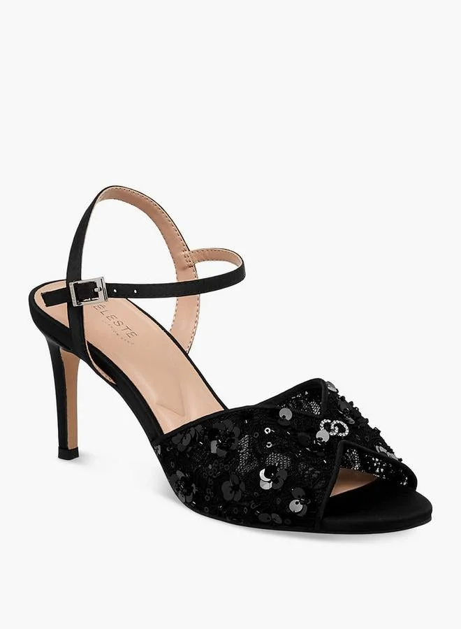 Celeste Women Stiletto Heel Ankle Strap Sandals Ramadan Collections