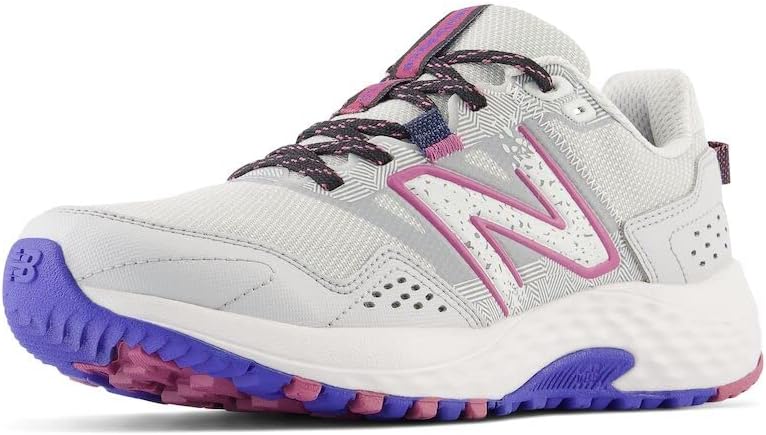 New Balance Women's 410 V8 Trail Running Shoe - Grey Matter/Marine Blue/Scorpio - Image 1
