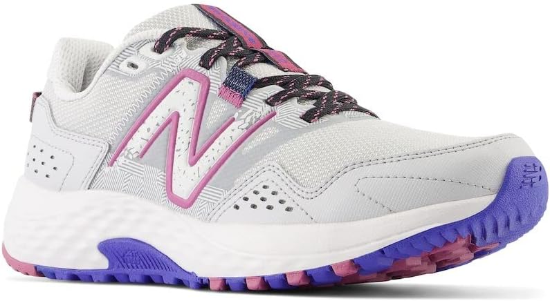 New Balance Women's 410 V8 Trail Running Shoe - Grey Matter/Marine Blue/Scorpio - Image 4