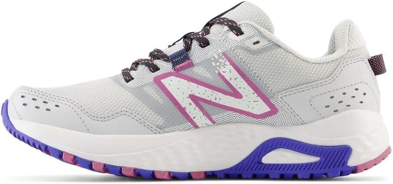 New Balance Women's 410 V8 Trail Running Shoe - Grey Matter/Marine Blue/Scorpio - Image 2