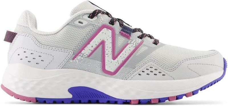New Balance Women's 410 V8 Trail Running Shoe - Grey Matter/Marine Blue/Scorpio - Image 3