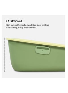NNC PETS Cat litter box for indoor cats and kittens, Semi-enclosed cat litter box with Sand drop pedal, Portable design, and Litter scoop, Durable plastic and Easy to clean 59 cm (Green)  - Image 4
