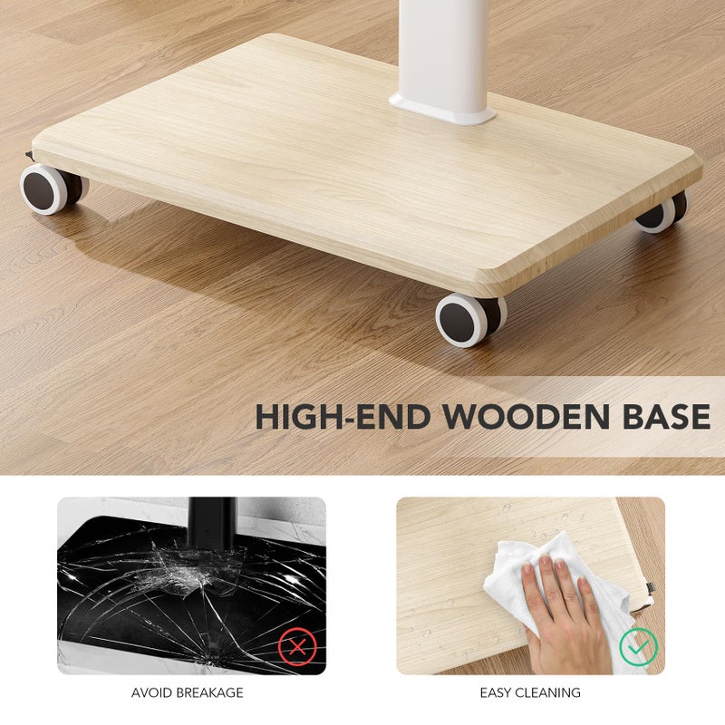 AX WABER Mobile TV Stand for 27 to 65 Inch TVs,Portable Rolling TV Cart on Wheels, Tall Universal Floor Stands with Swivel Mount, Height Adjustable Sleeking Standing Mount Fit Corner, Bedroom, Outdoor - Image 5