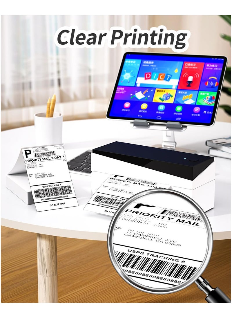phomemo - 4x6 Thermal Direct Shipping Label, 4''x 6'' Fan-Fold Labels, Compatible with Rollo, MUNBYN, Zebra, Fargo Label Printer, 1 Pack of 500 Labels (White) - Image 1