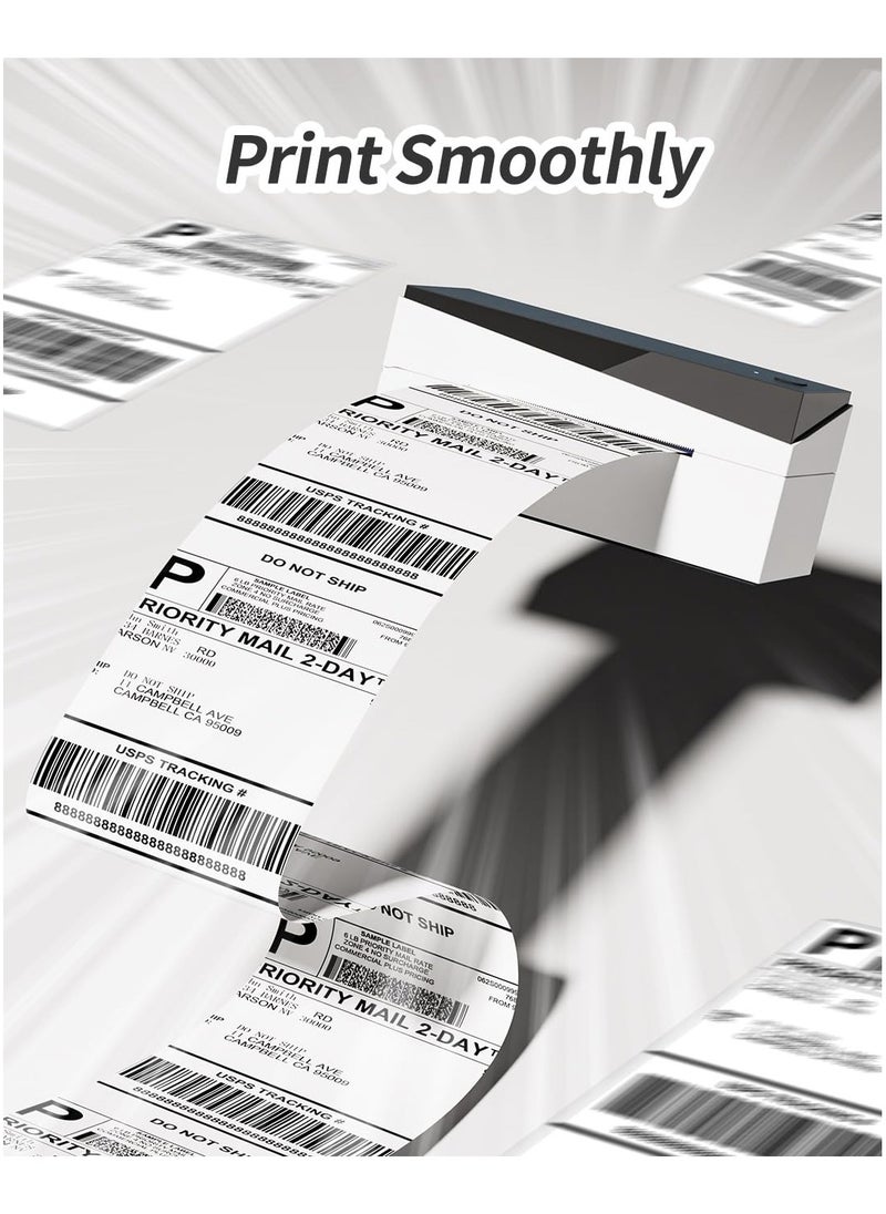 phomemo - 4x6 Thermal Direct Shipping Label, 4''x 6'' Fan-Fold Labels, Compatible with Rollo, MUNBYN, Zebra, Fargo Label Printer, 1 Pack of 500 Labels (White) - Image 1