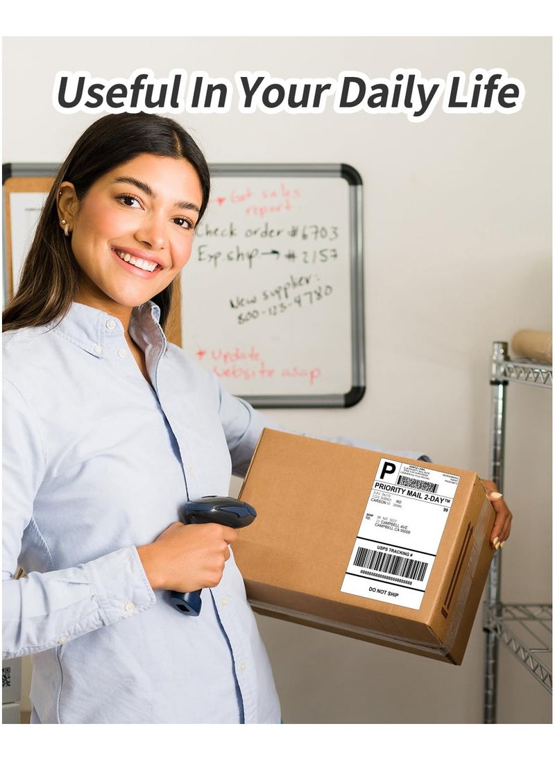 phomemo - 4x6 Thermal Direct Shipping Label, 4''x 6'' Fan-Fold Labels, Compatible with Rollo, MUNBYN, Zebra, Fargo Label Printer, 1 Pack of 500 Labels (White) - Image 1