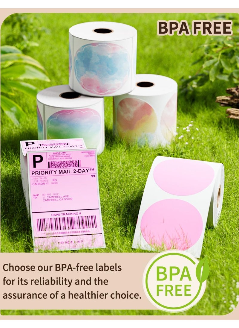 phomemo - 4x6 Thermal Direct Shipping Label, 4''x 6'' Fan-Fold Labels, Compatible with Rollo, MUNBYN, Zebra, Fargo Label Printer, 1 Pack of 500 Labels (White) - Image 1
