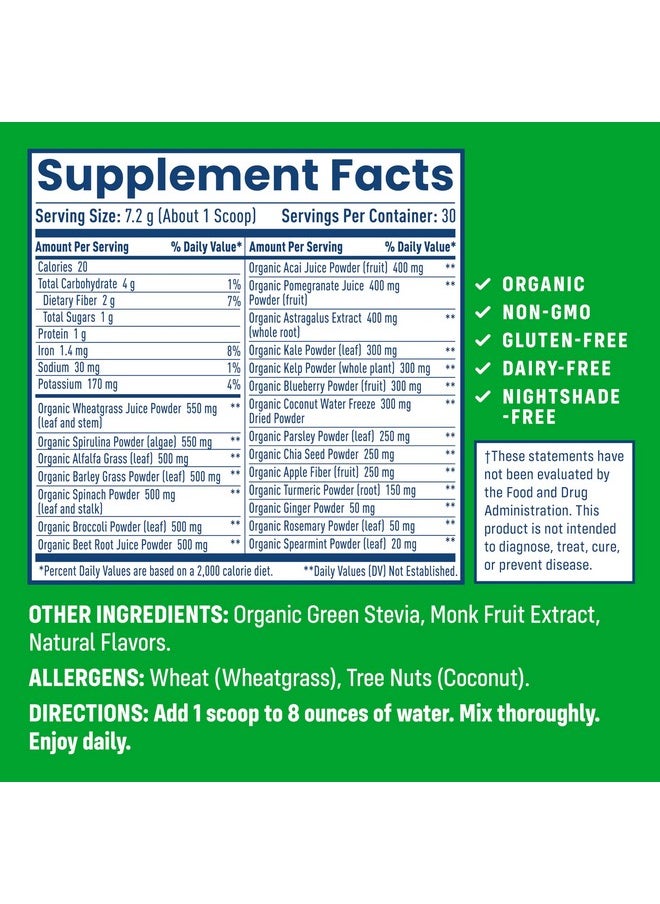 NativePath NativePath Native Greens Superfood Powder - Daily Super Greens Powder with Organic Greens and Superfoods to Support Detox, Thyroid, and Gut Health for Energy and Positive Body Changes, 30 Servings  - Image 2