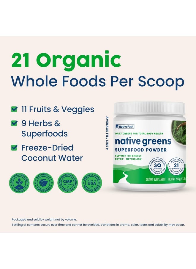 NativePath NativePath Native Greens Superfood Powder - Daily Super Greens Powder with Organic Greens and Superfoods to Support Detox, Thyroid, and Gut Health for Energy and Positive Body Changes, 30 Servings  - Image 5